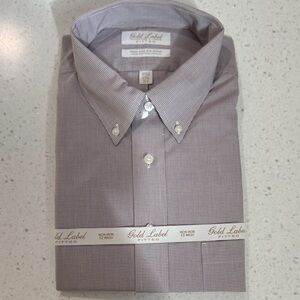 Roundtree & Yorke Gold Label Non Iron Checkered Dress Shirt Size 17.5. / 33